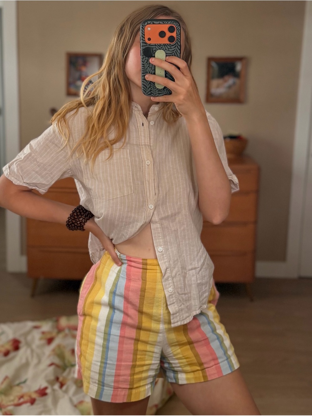 H&M Striped Button-Up Shirt